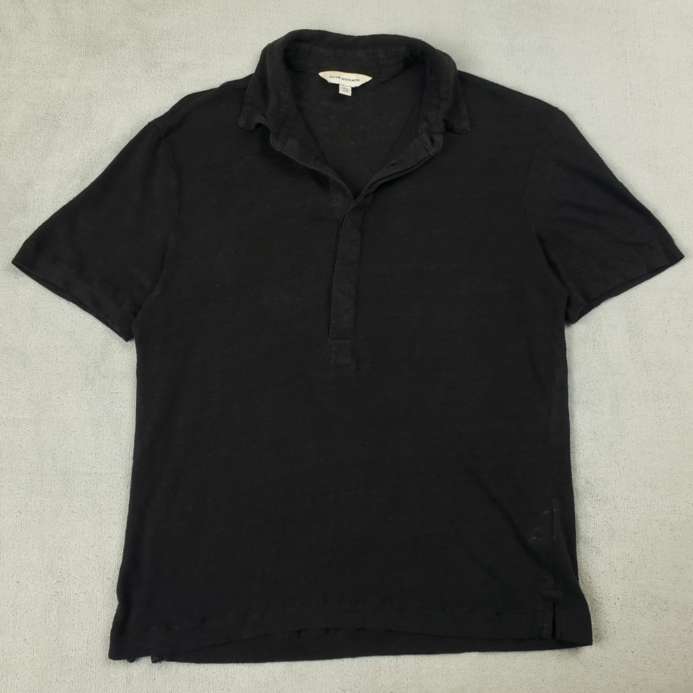 Club Monaco Polo Shirt Mens Small Half Button Lightweight Breathable Sheer Beach